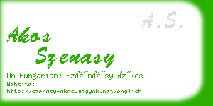 akos szenasy business card